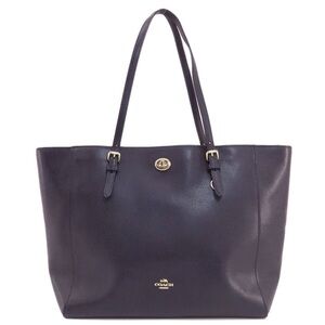 Coach turn lock leather tote .